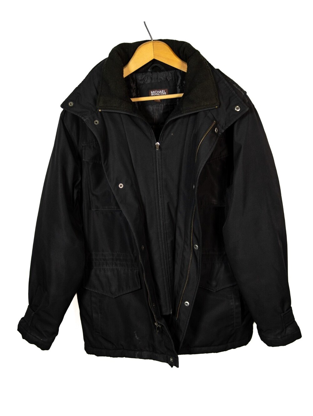 Michael Kors Genuine 100% Leather Jacket Black Dual Zip - Men's XL
